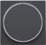 Afwerkingsset met doorschijnende ring zonder symbool voor drukknop 6A met amberkleurige Led Anthraci