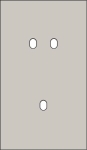 Plaque de recouvrement double, verticale 60mm d'entraxe, pour une fonction de commutation double et
