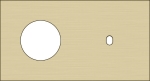 Double cover plate, horizontal 71mm centre distance, for a single switching function and a socket f