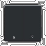 Afwerkingsset voor tweevoudige rolluikdrukknop Black Coated