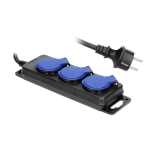 Bloc multiprises résistant aux éclaboussures, 5m (3 x 2 pôles + T), IP44, câble caoutchouc, H05RR-F