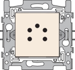 5-pole telephone socket outlet, base and finishing set Cream