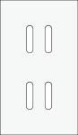 Plaque de recouvrement double, verticale 60mm d'entraxe, pour des fonctions d'interrupteur double, N