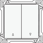 Afwerkingsset voor tweevoudige rolluikdrukknop Wit