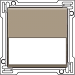 Set de finition avec porte - étiquette pour interrupteur ou bouton - poussoir simple Bronze