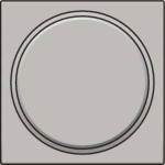 Afwerkingsset met doorschijnende ring zonder symbool voor drukknop 6A met amberkleurige Led Champagn