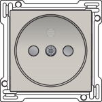 Afwerkingsset voor stopcontact zonder aarding met kinderveiligheid, inbouwdiepte 21mm Light Grey