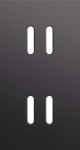 Double cover plate, vertical 71mm center distance, for double switch functions, Niko rocker Pure Alu