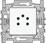 5-pole telephone socket outlet, base and finishing set White