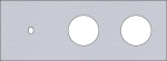 Triple cover plate, horizontal 71mm centre distance, for a single switching function and two socket