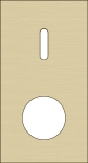 Double cover plate, vertical 71mm centre distance, for a single switching function and a socket fun