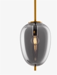 Lato Brass Gold Metal & smoky glass Black fabric wire Led E14 1 x 5W 230V IP20 bulb excluded adjusta