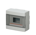 Opbouw kast 8 modules Grijs IP40 met doorzichtige deur afmet: 200 x 180 x 100mm + installatie kit