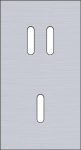 Double cover plate, vertical 71mm center distance, for a double and a single switching function, Ni