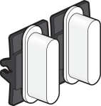 Niko rocker set voor tweevoudige schakelfuncties, White steel