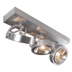 Kalu 3 wall and ceiling light, Alu brushed, 3 x Qrb111, max. 3 x 50W