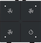 Commande de ventilation avec Led pour Niko Home control Bakelite Black