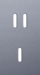 Double cover plate, vertical 71mm center distance, for a double and a single switching function, Ni