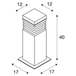Arrock Granite 40 borne, granit, Poivre & Sel, E27, maximum 15W