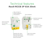 Resi9 XE - interrupteur différentiel - 3 pôles - 63A -30mA - type A