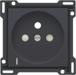 Afwerkingsset met doorschijnende lens voor stopcontact met spanningsaanduiding Anthracite