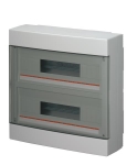 Opbouw kast 36 modules Grijs IP40 met doorzichtige deur 400 x 400 x 130mm met installatie kit