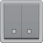 Double bouton - poussoir éclairable avec deux contacts NO ou NF avec raccords rapides Gris
