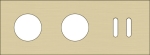Triple cover plate, horizontal 71mm center distance, for two socket functions and one double switch