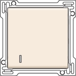 Set de finition avec voyant pour interrupteur ou bouton - poussoir simple Creme