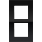 Tweevoudige afdekplaat met 60mm verticale centerafstand Niko Pure liquid Black