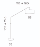 Floor lamp in brushed Bronze