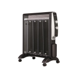 Mica heater Black 1000 - 2000W with adjustable thermostat, power indicating light and overheat prote
