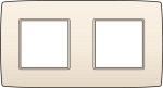 Plaque double horizontale entraxe 71mm Creme