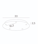 Ceiling base brushed Brass 5 outputs