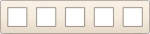Plaque quintuple horizontale entraxe 71mm Creme