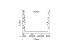 Profil Aluminium Q - Line standard 24 - 3000 x 35 x 35mm