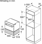 Lade serie 8 Warmhouden 14cm, Home connect, hardglas, 30°C - 80°C, 20L, Touch control, push & pulll,