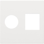 Set de finition pour connexion coaxiale simple et connexion réseau TV + RJ45 telenet White Steel