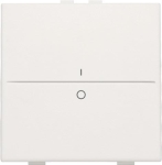 Touche simple avec marquage I et 0 pour interrupteur sans fil ou bouton - poussoir à 2 boutons Blanc