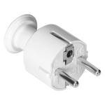 Straight male plug 2 poles + T White IP20