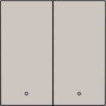 Finishing set with lens for double electronic switch or push button, light Grey