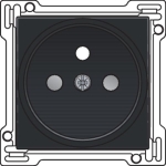Afwerkingsset voor stopcontact met penaarde en kinderveiligheid 21mm Black Coated