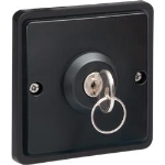 Spuitwaterdichte sleutelschakelaar 10A met schroefklemmen, exclusief opbouwdoos, Zwart