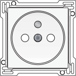 Afwerkingsset voor stopcontact met penaarde en kinderveiligheid, inbouwdiepte 28,5mm, White Steel