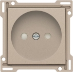 Afwerkingsset voor stopcontact zonder aarding met kinderveiligheid, inbouwdiepte 21mm Champagne