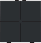 Bouton - poussoir quadruple pour Niko Home control Black Coated