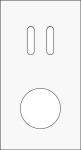 Plaque de recouvrement double, verticale 71mm d'entraxe, pour une fonction de commutation double et