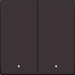 Finishing set with lens for double electronic switch or push button, dark Brown