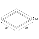 Ainos square avec détecteur , applique ou plafonnier apparent Led outdoor, Blanc, commutateur CCT 30