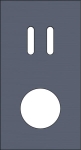 Double cover plate, vertical 71mm centre distance, for a double switching function and a socket fun